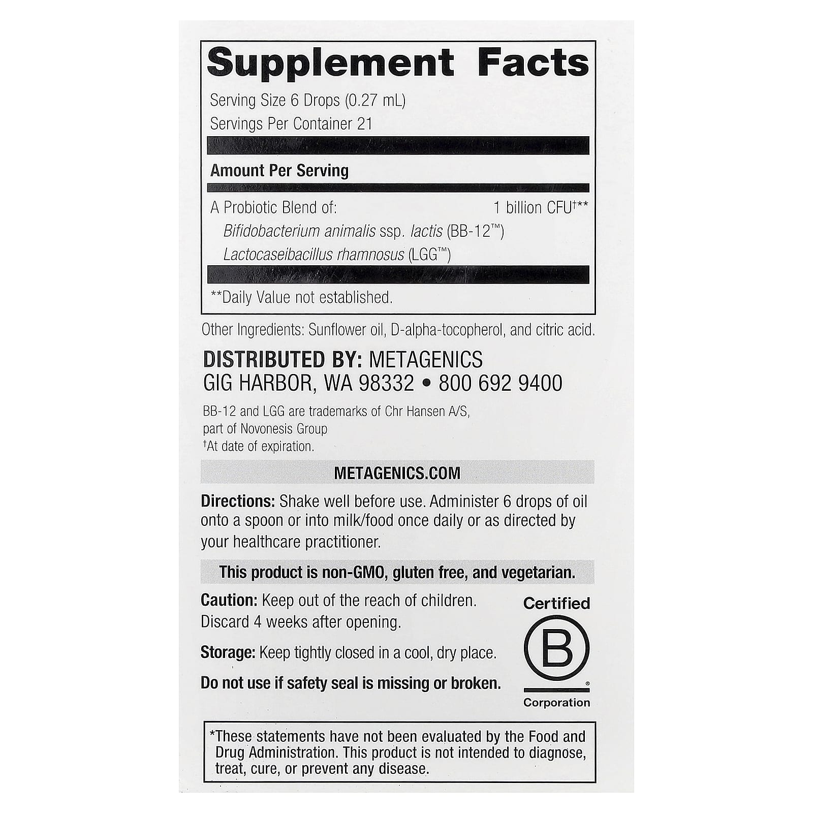 Metagenics, UltraFlora®, Baby Probiotic, 0.19 fl oz (5.65 ml) - Image 2