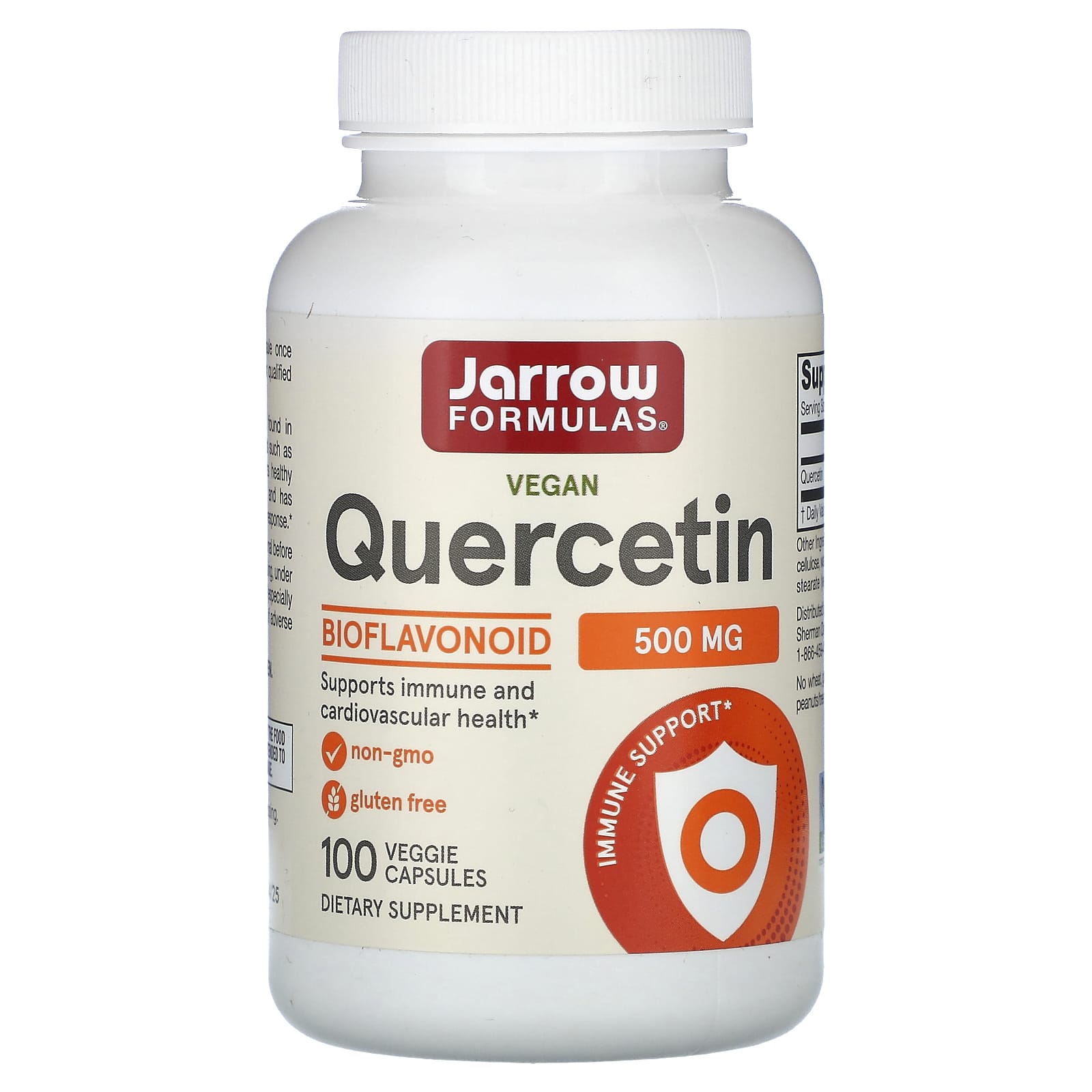 Vegan Quercetin Supplement by Jarrow Formulas - 500mg, 100 Capsules - Image 1