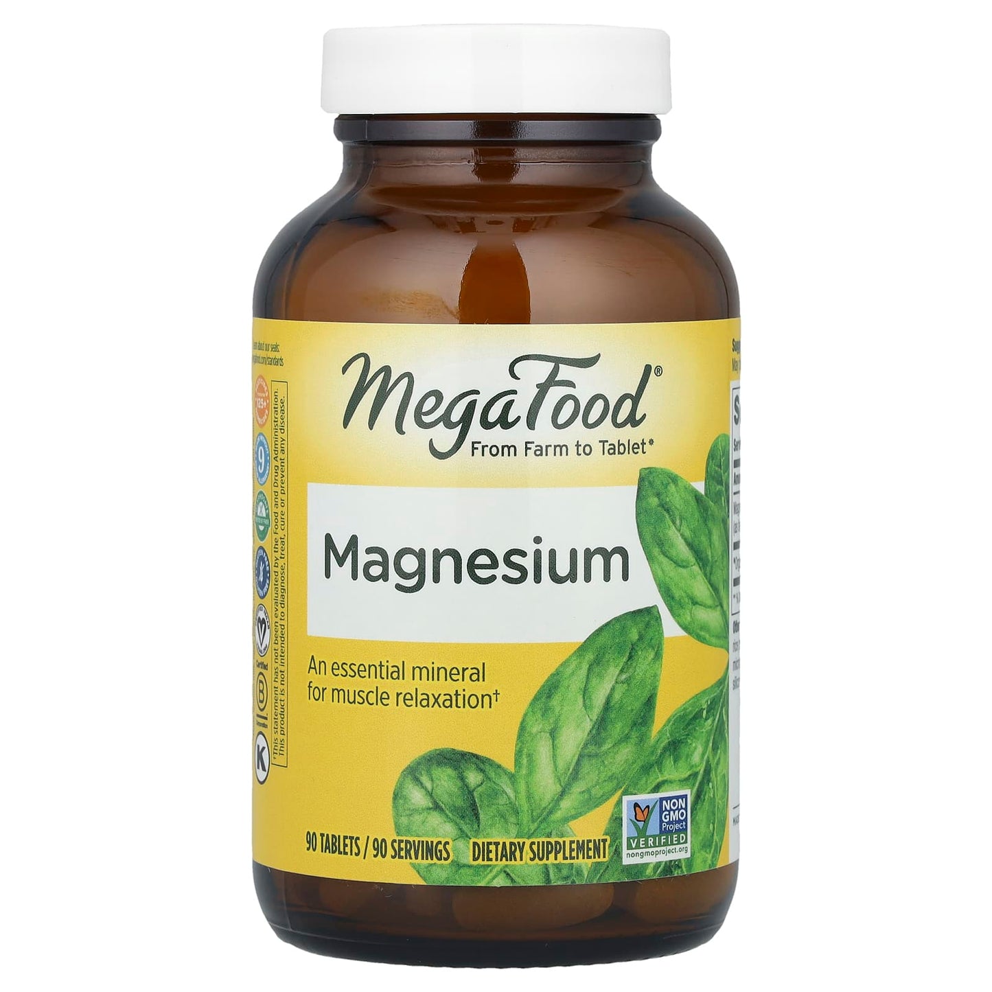 MegaFood, Magnesium, 90 Tablets - Image 1