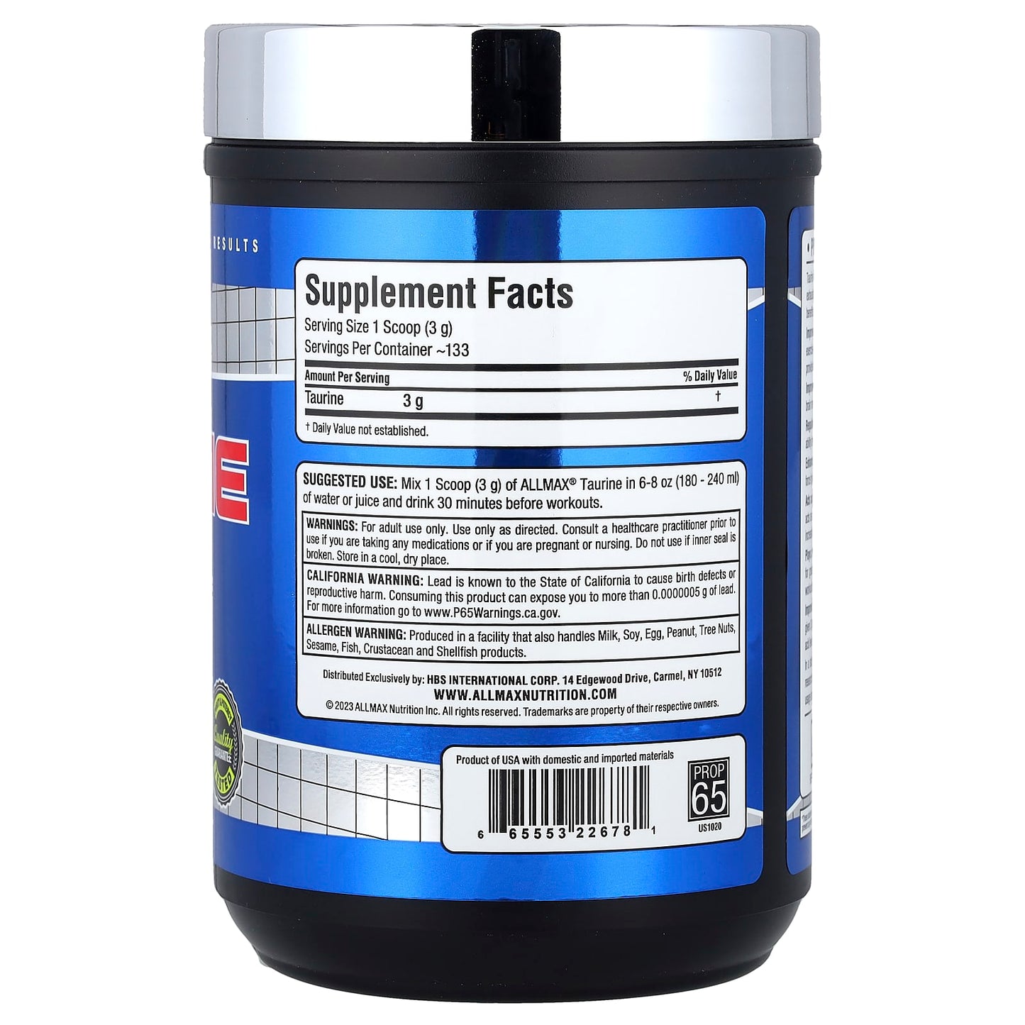 ALLMAX Taurine Supplement for Energy and Performance - Image 2