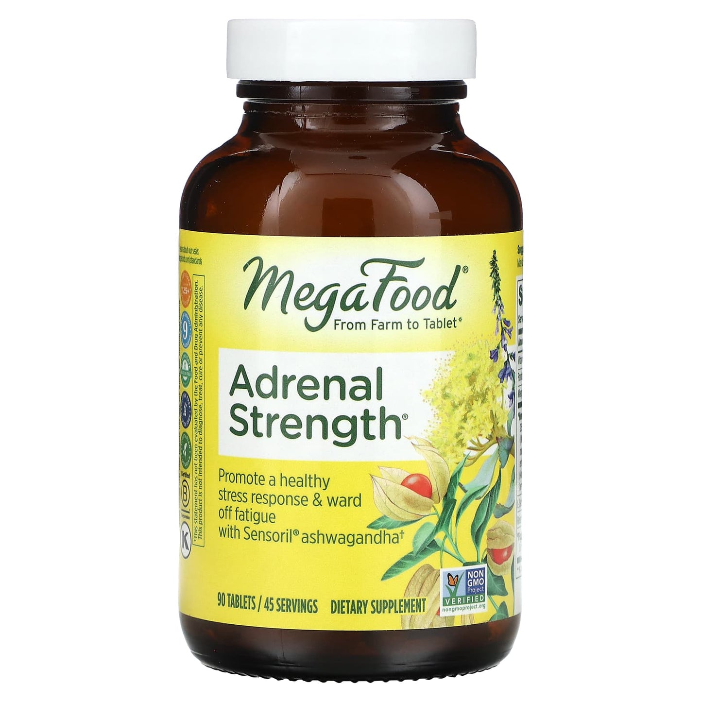 MegaFood, Adrenal Strength, 90 Tablets - Image 1