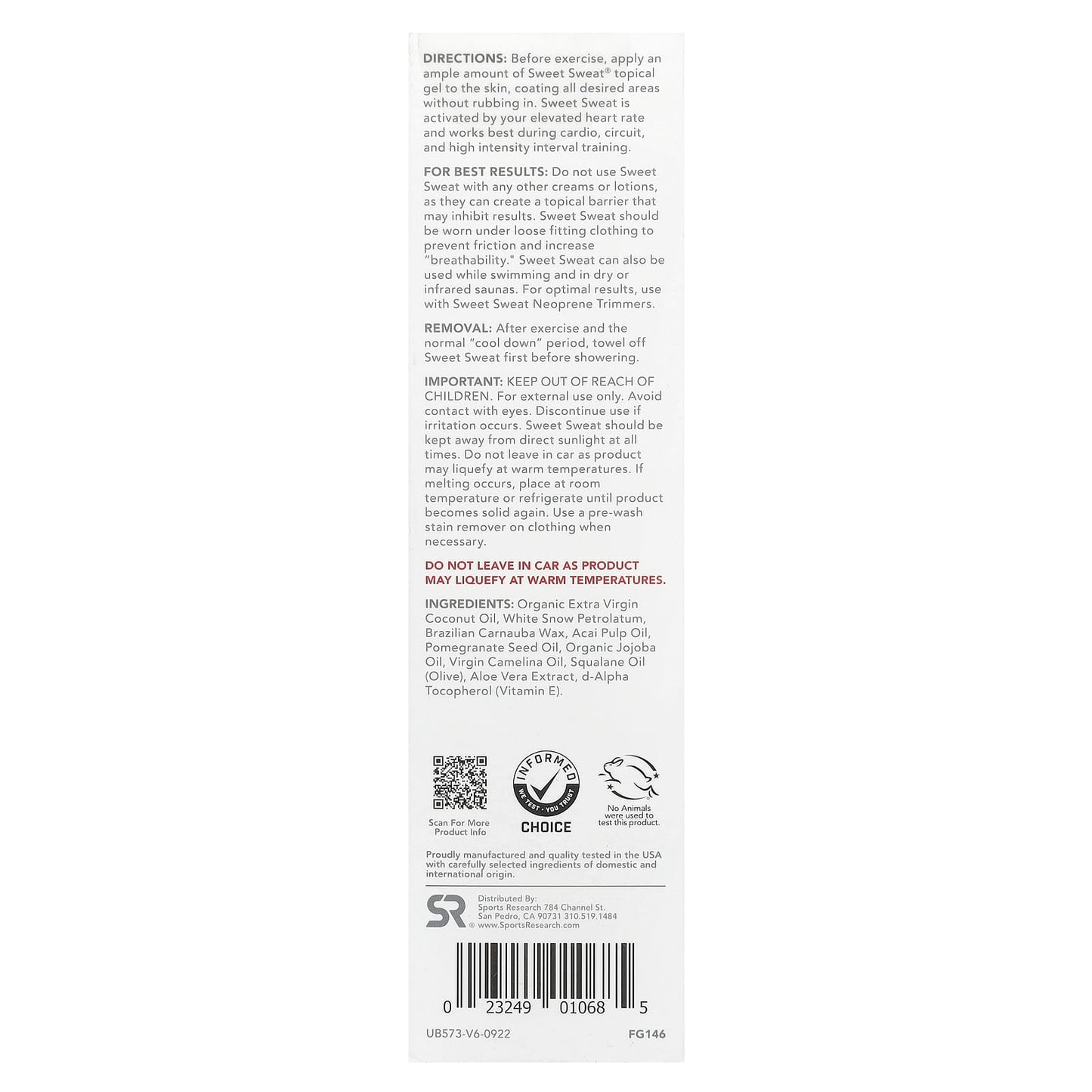 Sports Research, Sweet Sweat®, Workout Enhancer, Coconut, 6.4 oz (182 g) - Image 2