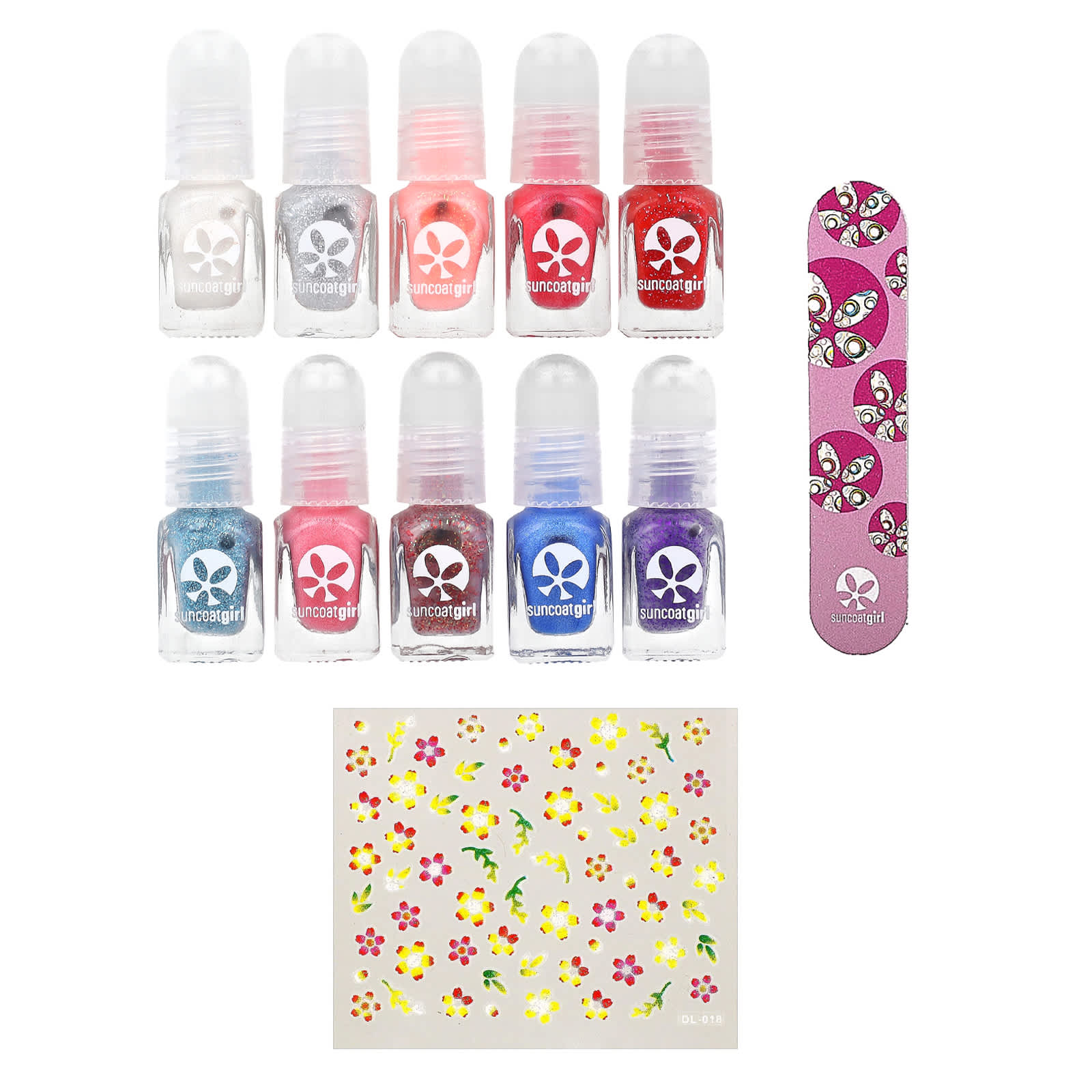 SuncoatGirl, Water-Based Nail Polish Kit, Flare & Fancy, 12 Pieces - Image 1