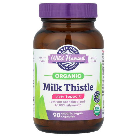Oregon's Wild Harvest, Organic Milk Thistle, 90 Organic Vegan Capsules - Image 1