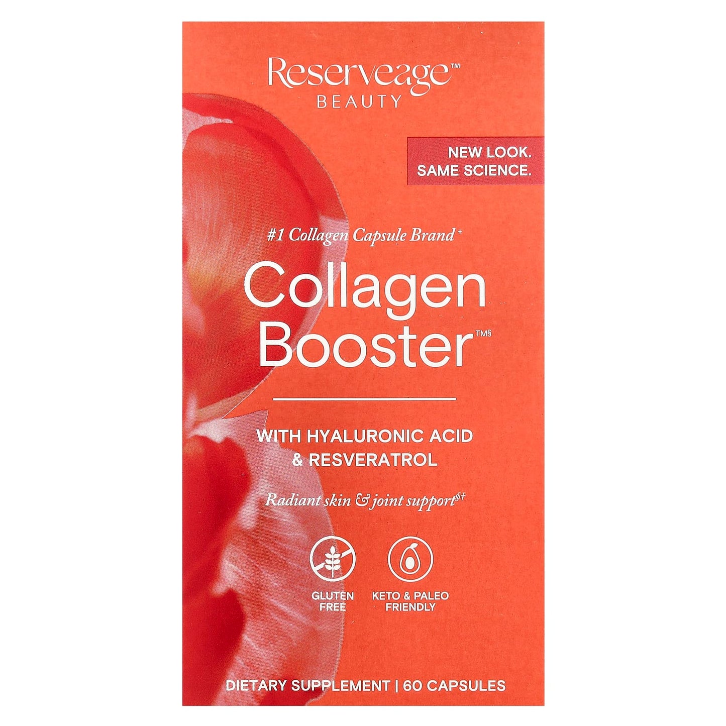 Reserveage Beauty, Collagen Booster™ with Hyaluronic Acid & Resveratrol, 60 Capsules - Image 1