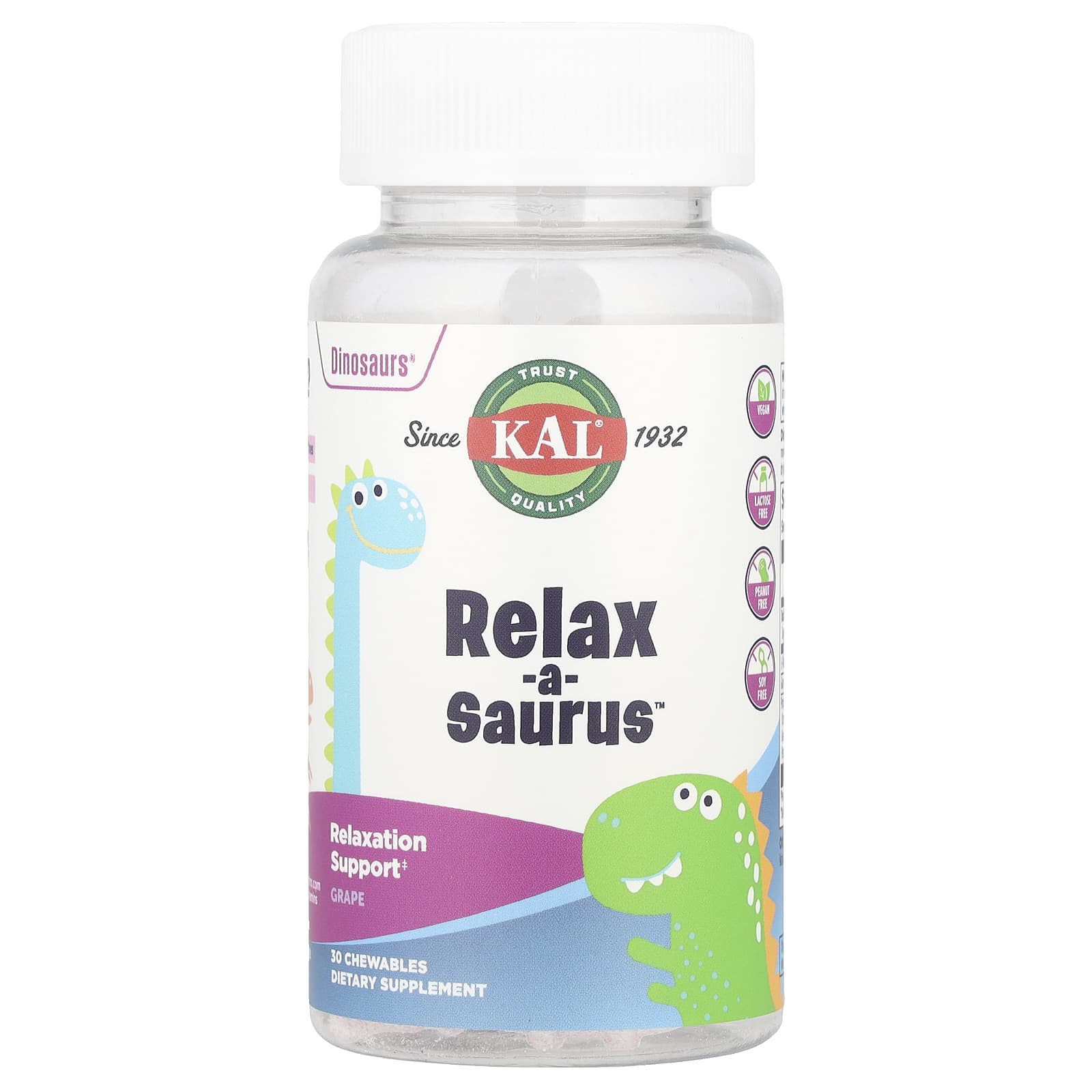KAL Dinosaurs Relax-a-Saurus Grape for Kids' Calmness Support - Image 1