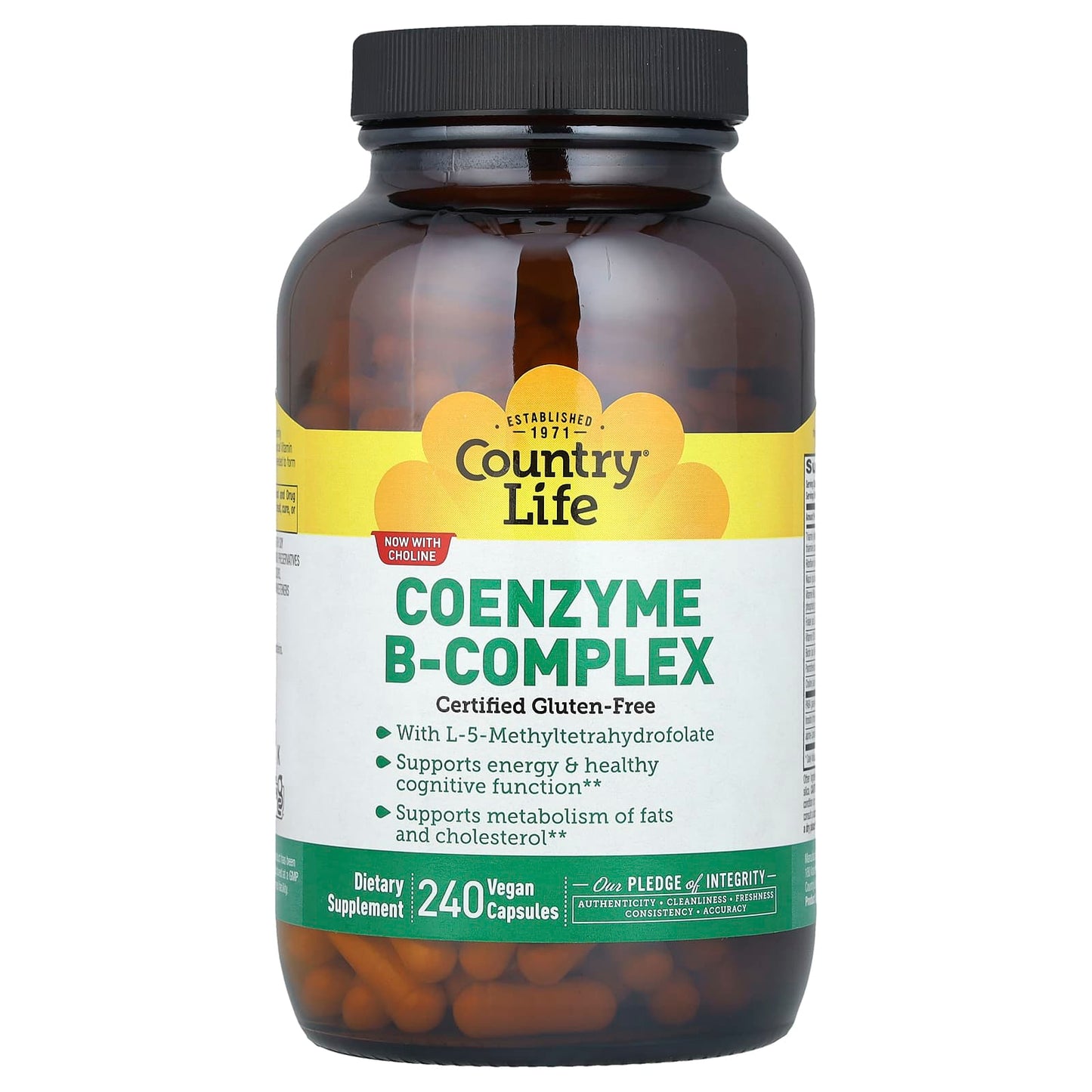 Country Life Coenzyme B-Complex 240 Vegan Capsules - Supports Energy & Cognitive Function - Image 1