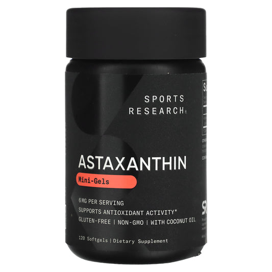 Sports Research, Astaxanthin, Mini-Gels, 6 mg, 120 Softgels - Image 1
