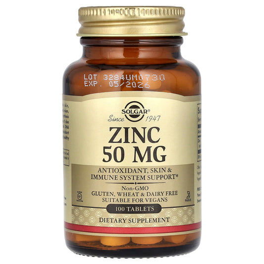 Solgar, Zinc, 50 mg, 100 Tablets - Image 1