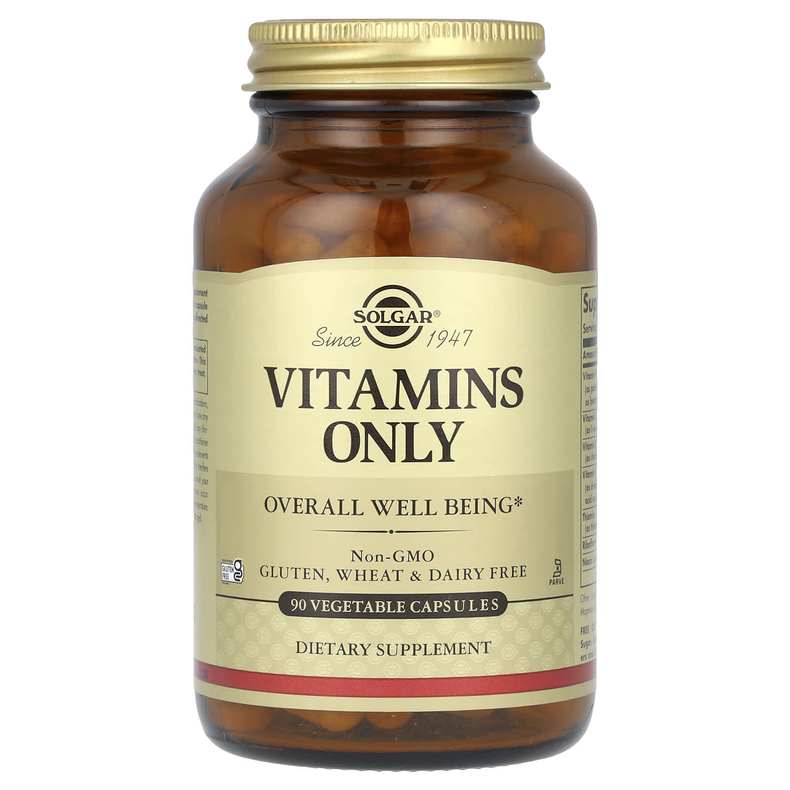 Solgar, Vitamins Only, 90 Vegetable Capsules - Image 1