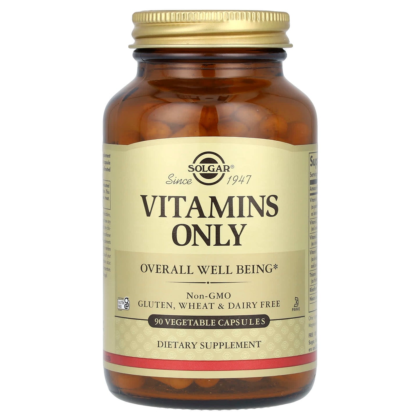 Solgar, Vitamins Only, 90 Vegetable Capsules