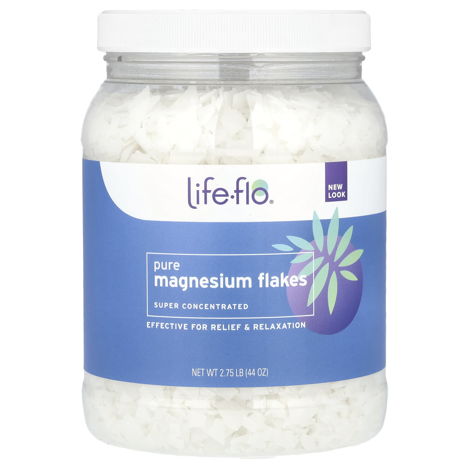 Life-flo, Pure Magnesium Flakes, Super Concentrated, 2.75 lb (44 oz) - Image 1