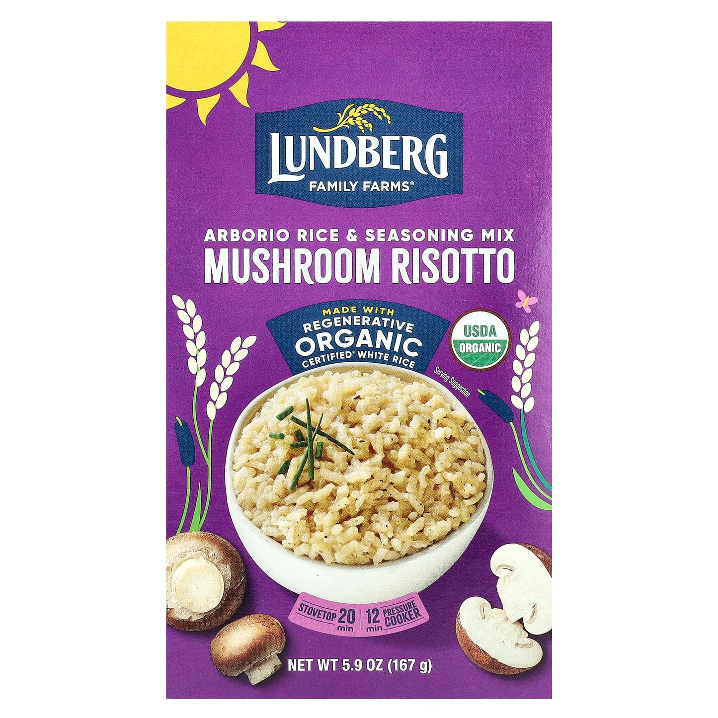 Lundberg, Arborio Rice & Seasoning Mix, Mushroom Risotto, 5.9 oz (167 g) - Image 1