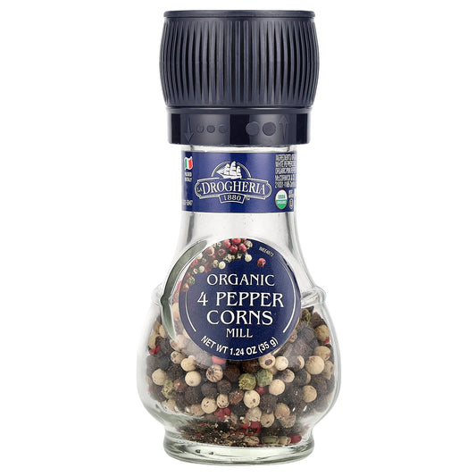 Organic 4 Peppercorns Mill by Drogheria & Alimentari - USDA Certified - Image 1