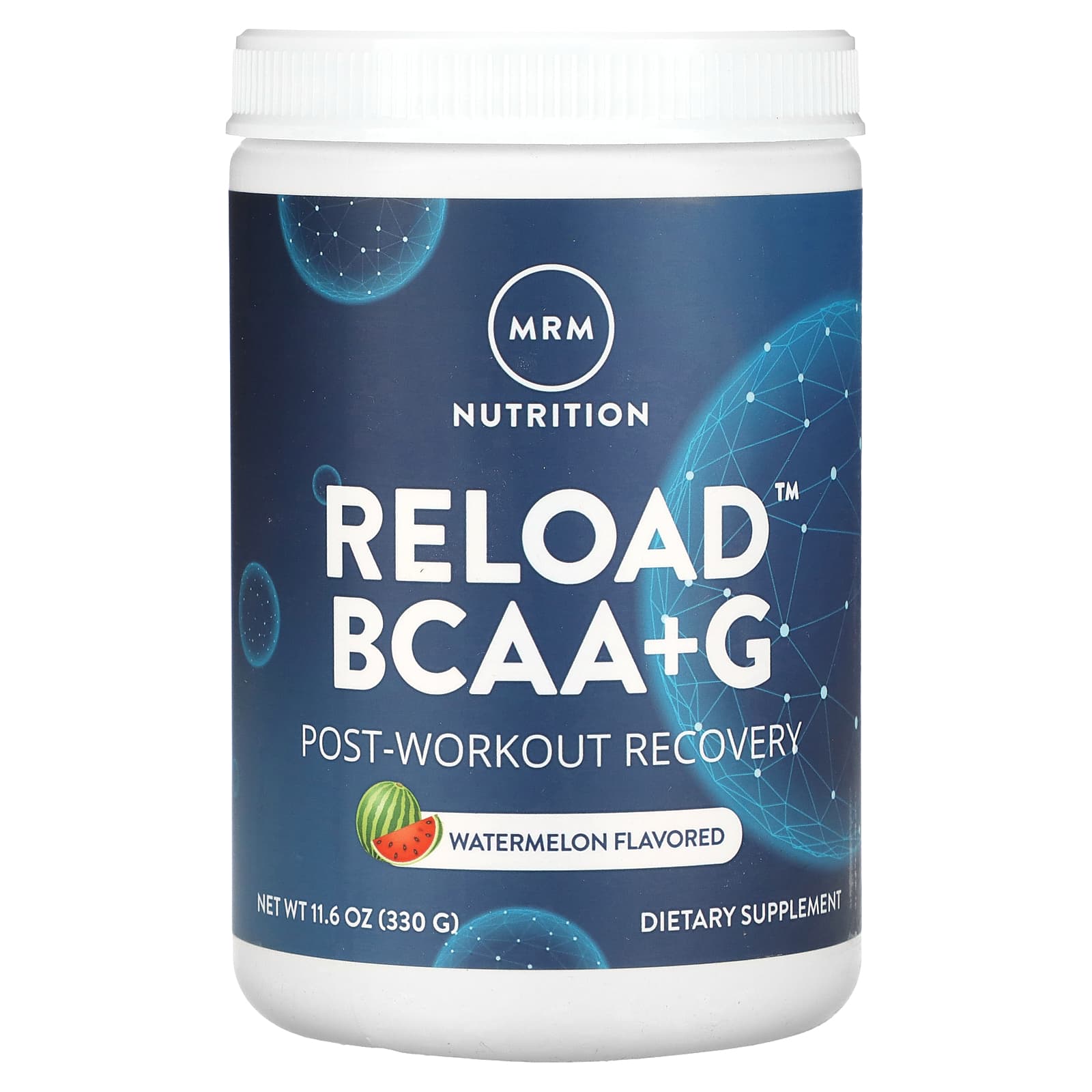MRM Nutrition, Reload BCAA+G, Post-Workout Recovery, Watermelon, 11.6 oz (330 g) - Image 1