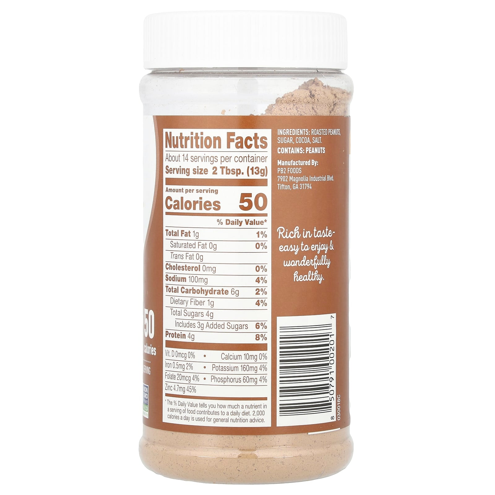 PB2 Foods, Peanut Powder, Cocoa, 6.5 oz (184 g) - Image 2