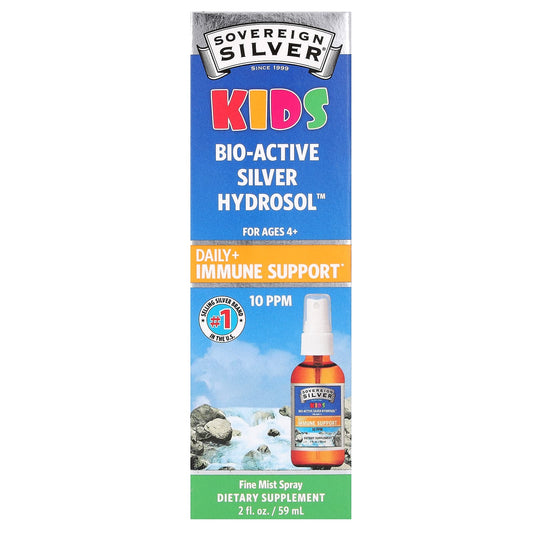 Sovereign Silver, Kids Bio-Active Silver Hydrosol, Daily+ Immune Support Spray, For Ages 4+, 10 PPM, 2 fl oz (59 ml) - Image 1