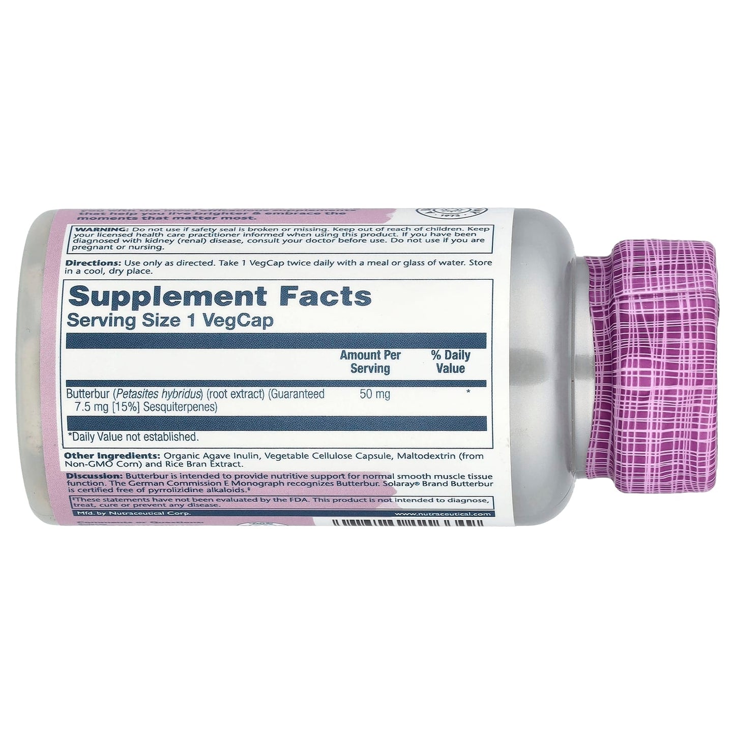Solaray, Vital Extracts, Butterbur, 50 mg, 60 VegCaps - Image 2