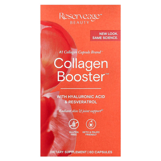 Reserveage Beauty, Collagen Booster™ with Hyaluronic Acid & Resveratrol, 60 Capsules