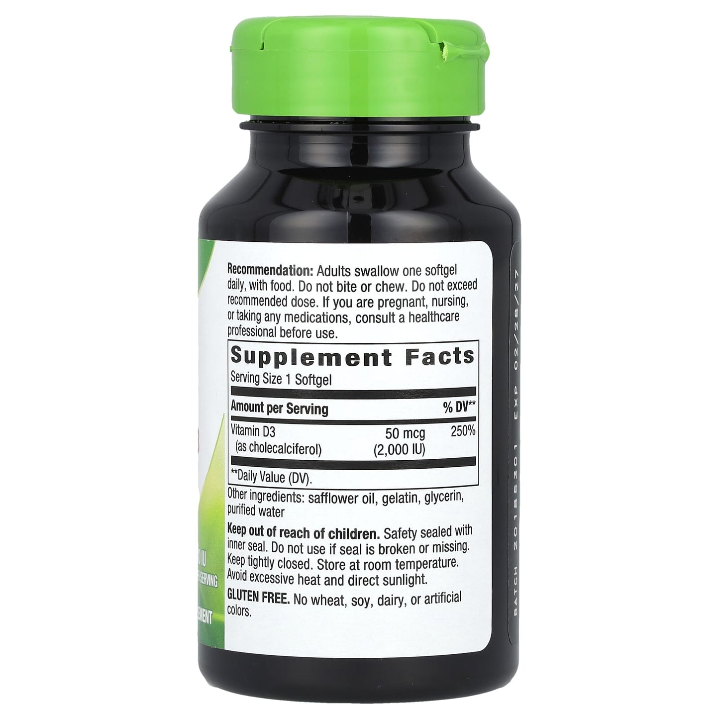 Nature's Way, Vitamin D3, 50 mcg (2,000 IU), 240 Softgels - Image 2