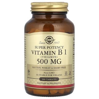 Solgar Thiamin 500mg, 100 Tablets - Vegan, Gluten-Free Vitamin B1 Supplement
