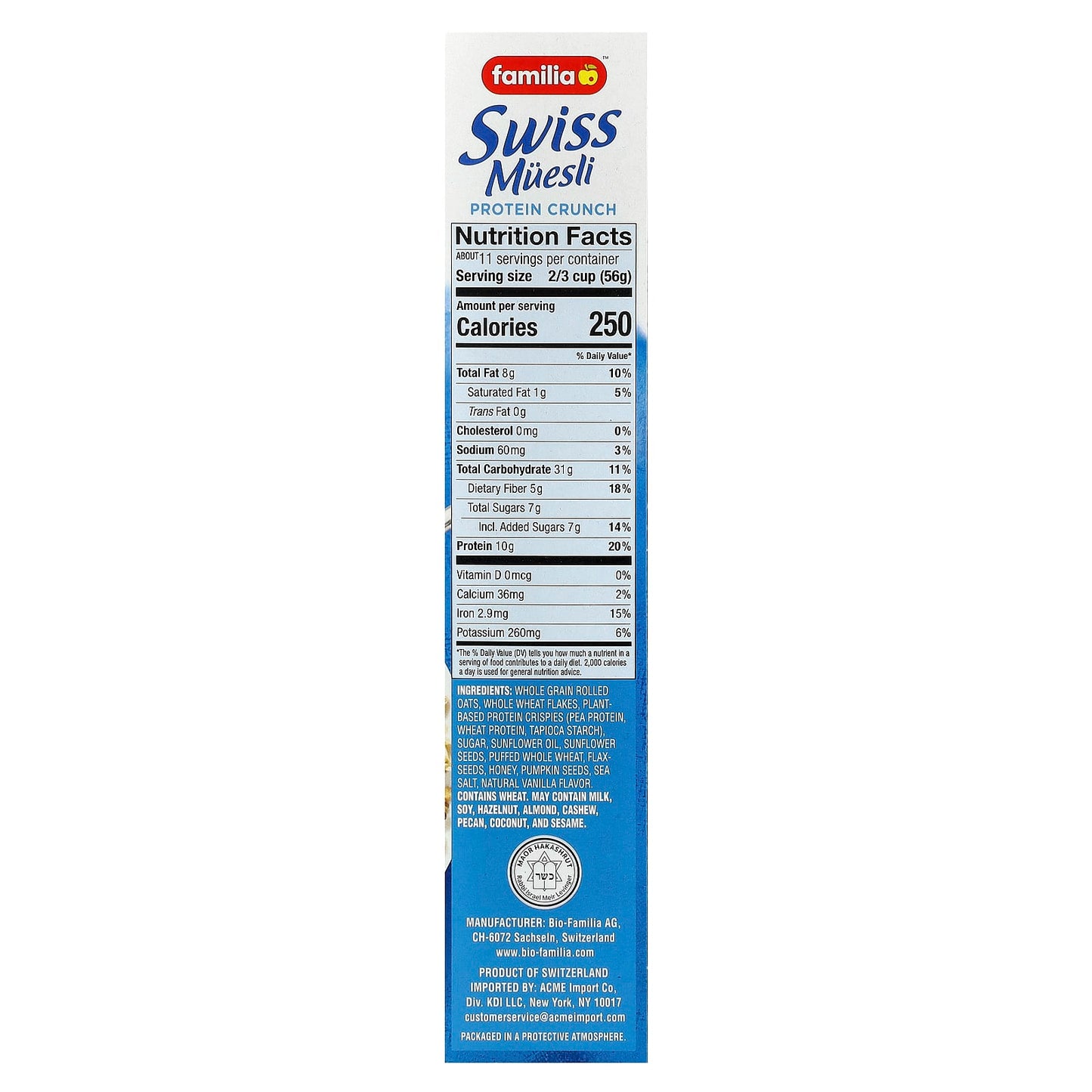 Swiss Muesli with Protein Crunch & Honey | 21 oz | Familia - Image 2