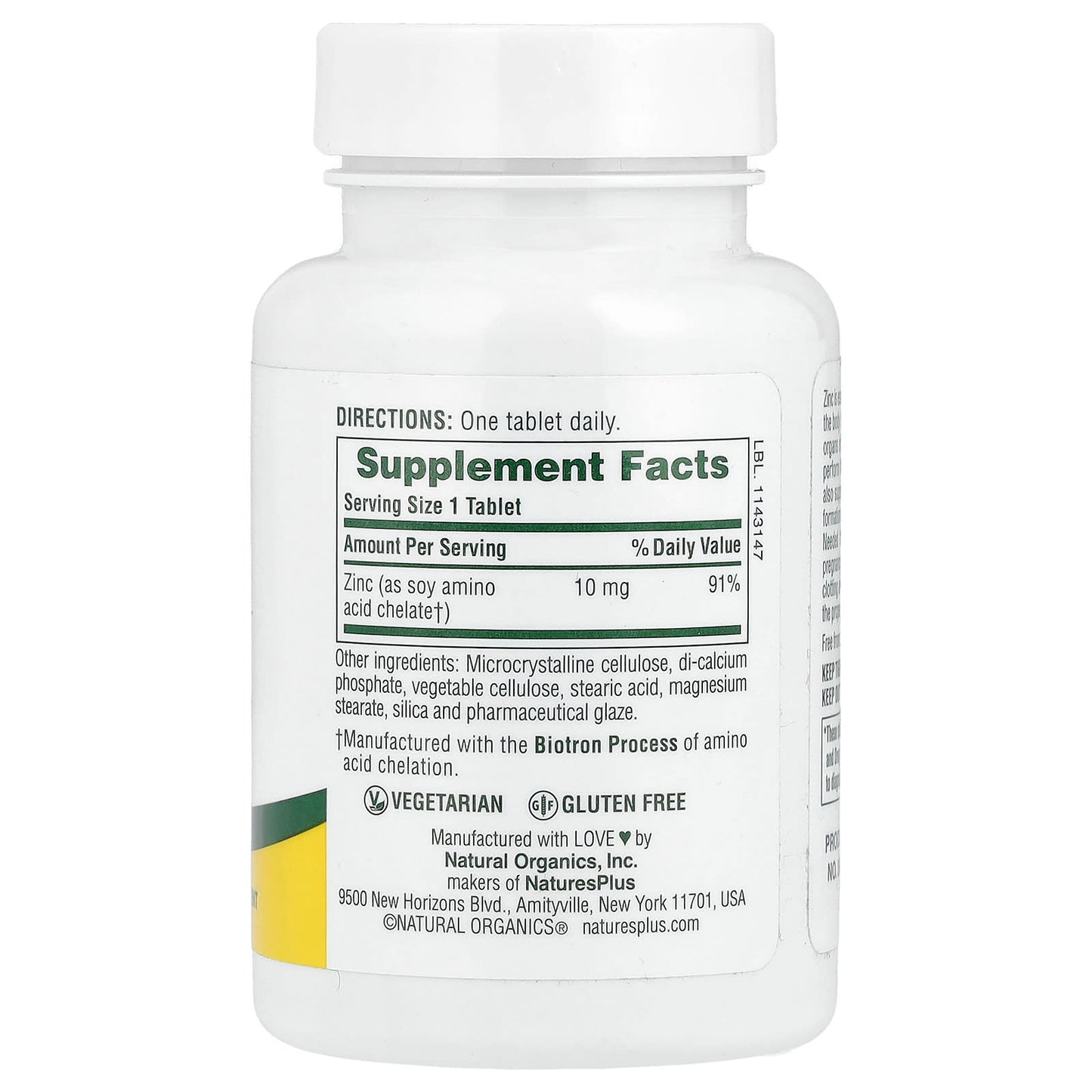 NaturesPlus, Zinc, 10 mg, 90 Tablets - Image 2