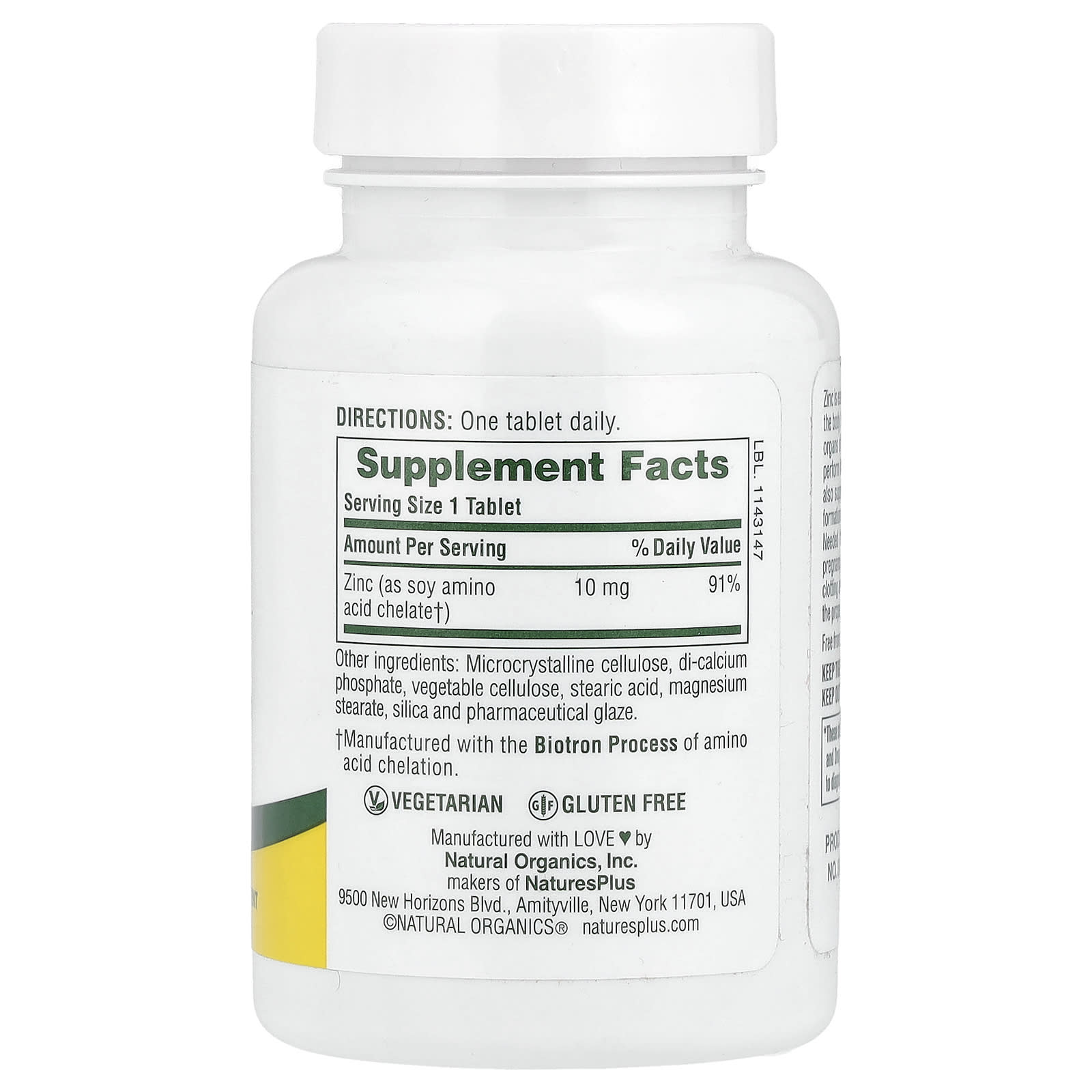 NaturesPlus, Zinc, 10 mg, 90 Tablets - Image 2