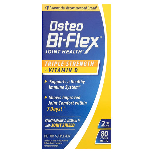 Osteo Bi-Flex, Joint Health + Vitamin D, Triple Strength, 80 Coated Tablets - Image 1