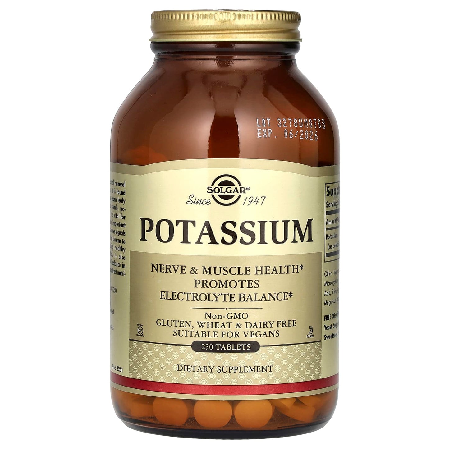 Solgar, Potassium, 250 Tablets (99 mg per Tablet) - Image 1