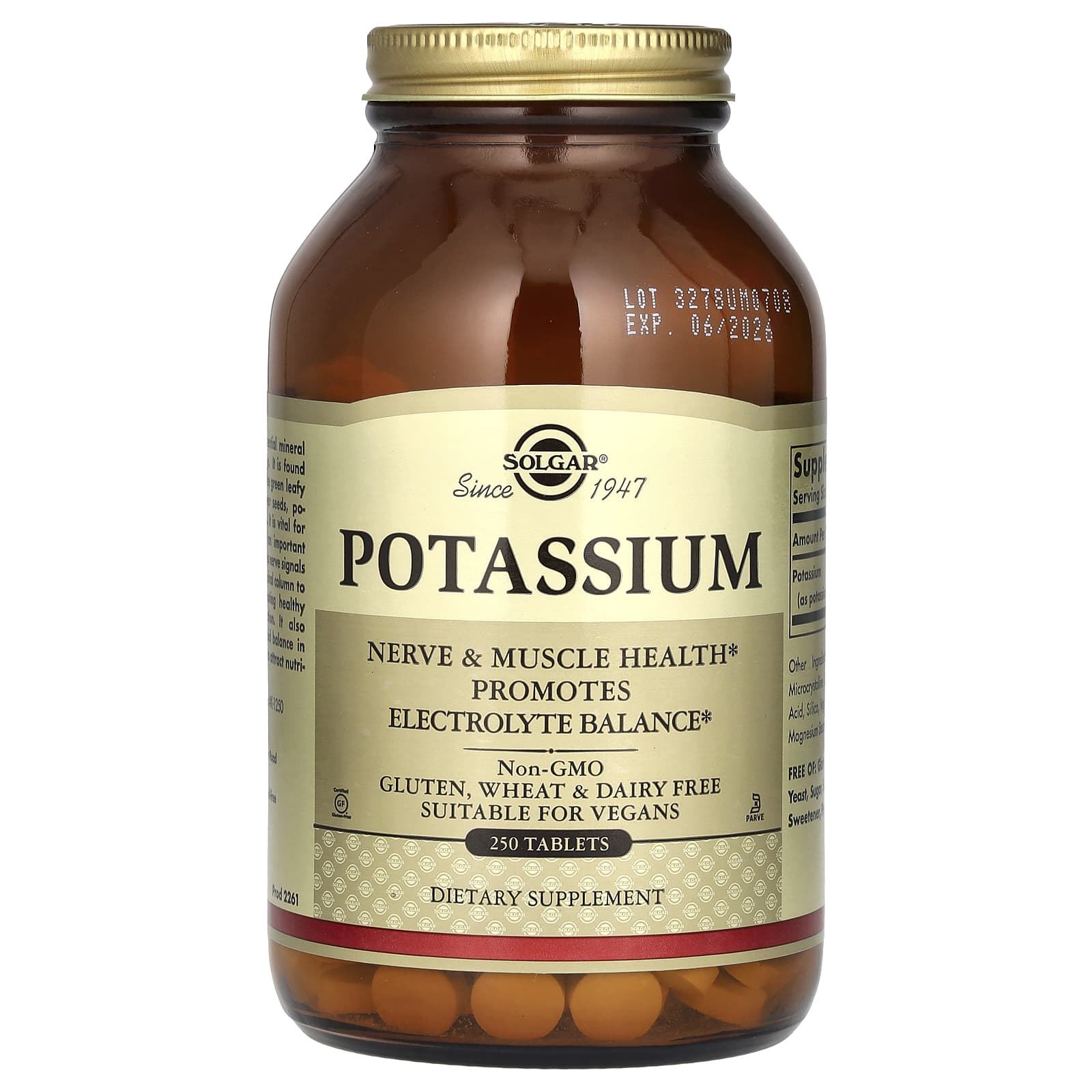 Solgar, Potassium, 250 Tablets (99 mg per Tablet) - Image 1