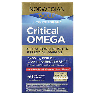 Critical Omega Ultra-Concentrated Omega-3 Fish Oil Softgels by Renew Life