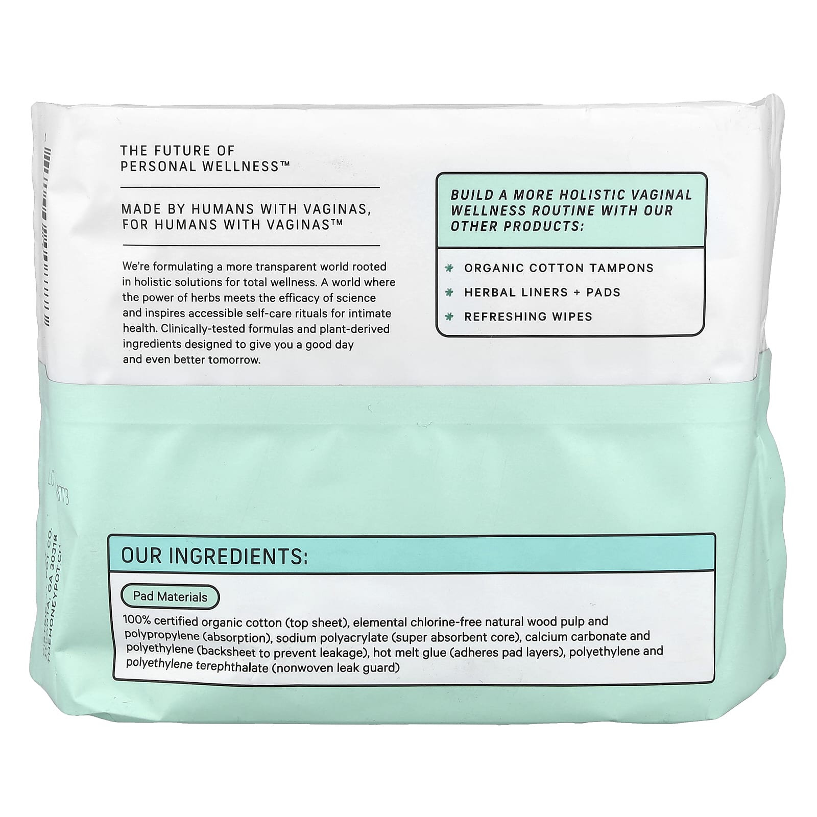The Honey Pot Company, Organic Non-Herbal Pads with Wings, Super, 16 Count - Image 2