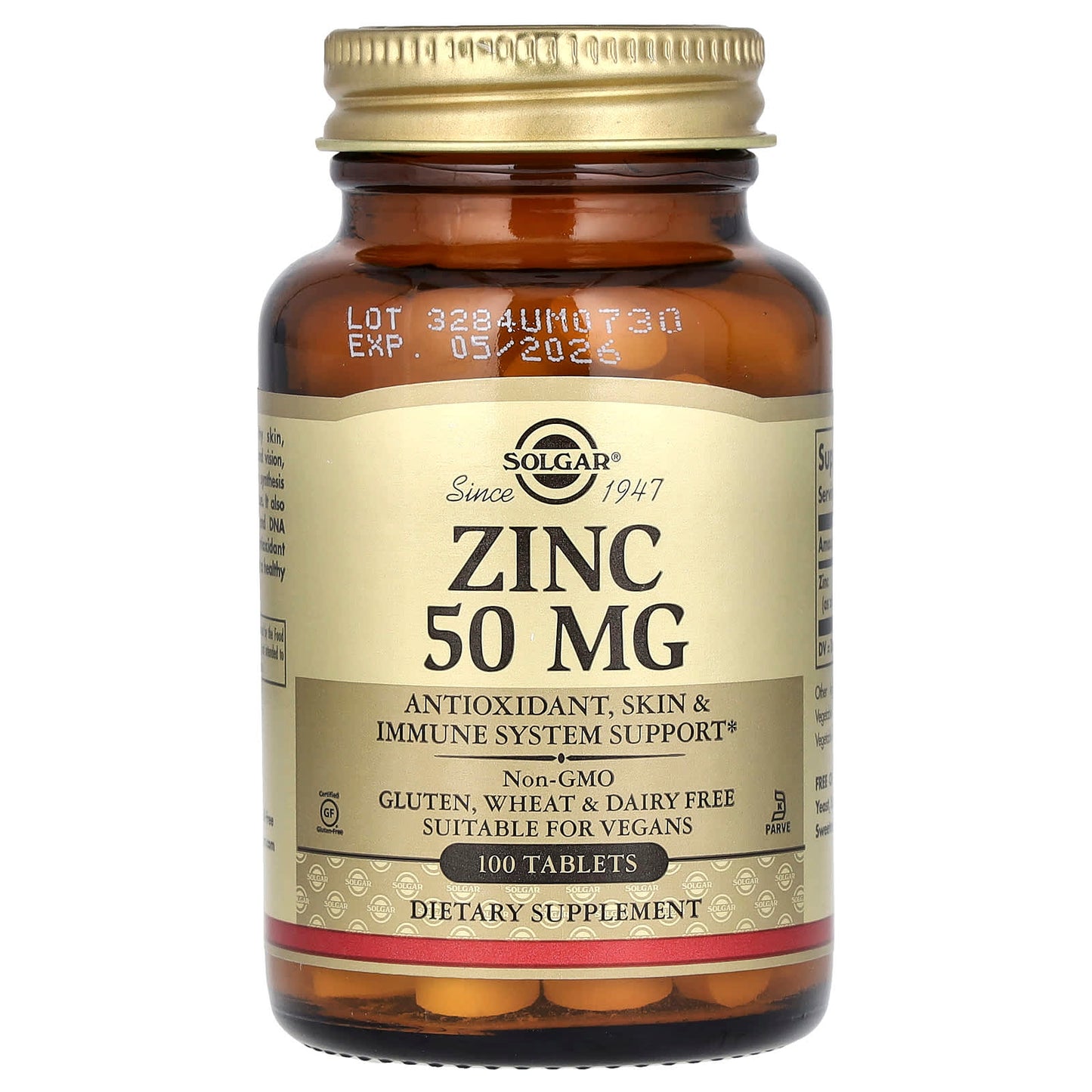 Solgar, Zinc, 50 mg, 100 Tablets - Image 1