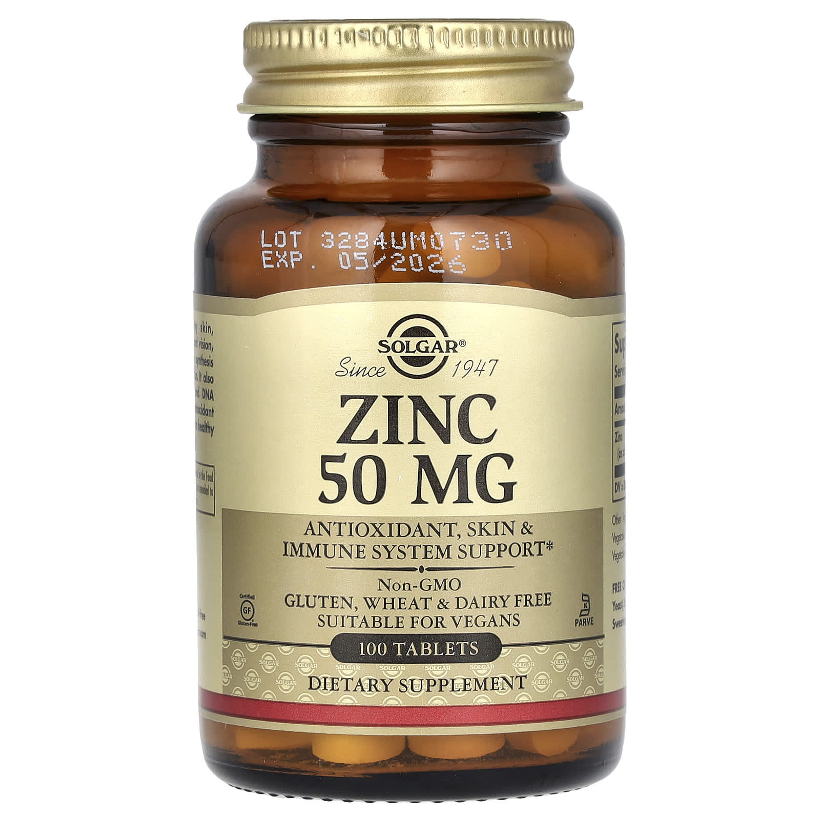 Solgar, Zinc, 50 mg, 100 Tablets - Image 1