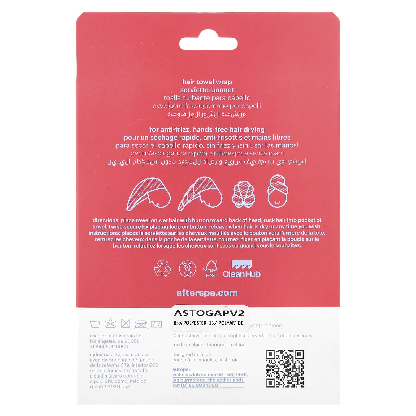 Hands-Free Hair Drying Towel Wrap for All Hair Types | AfterSpa - Image 2