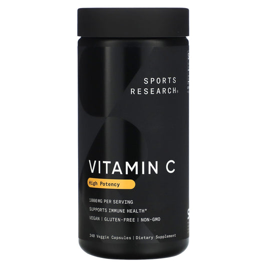 Sports Research, High Potency Vitamin C, 1,000 mg, 240 Veggie Capsules - Image 1