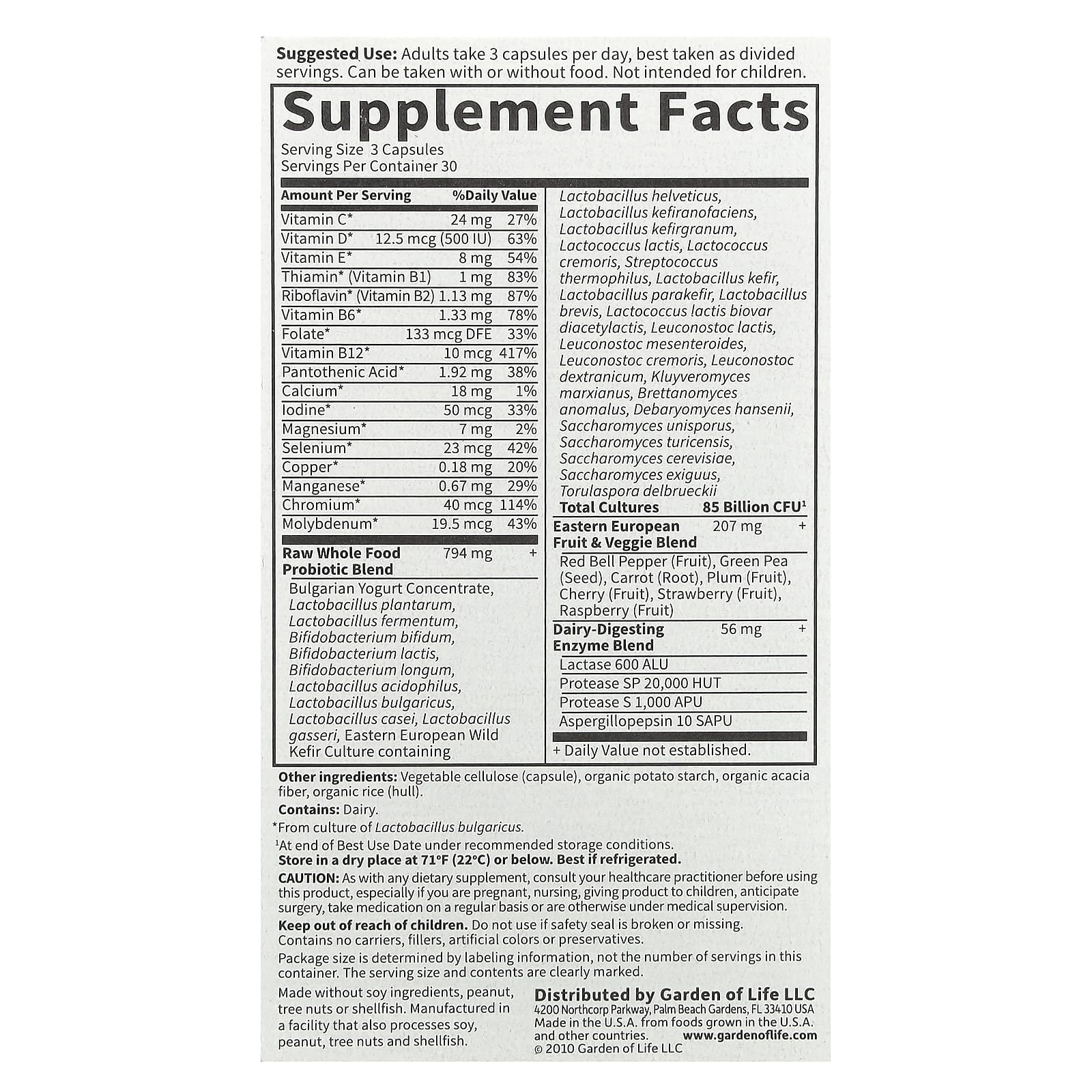 Garden of Life RAW Probiotics Men 85 Billion CFU 90 Capsules - Image 2