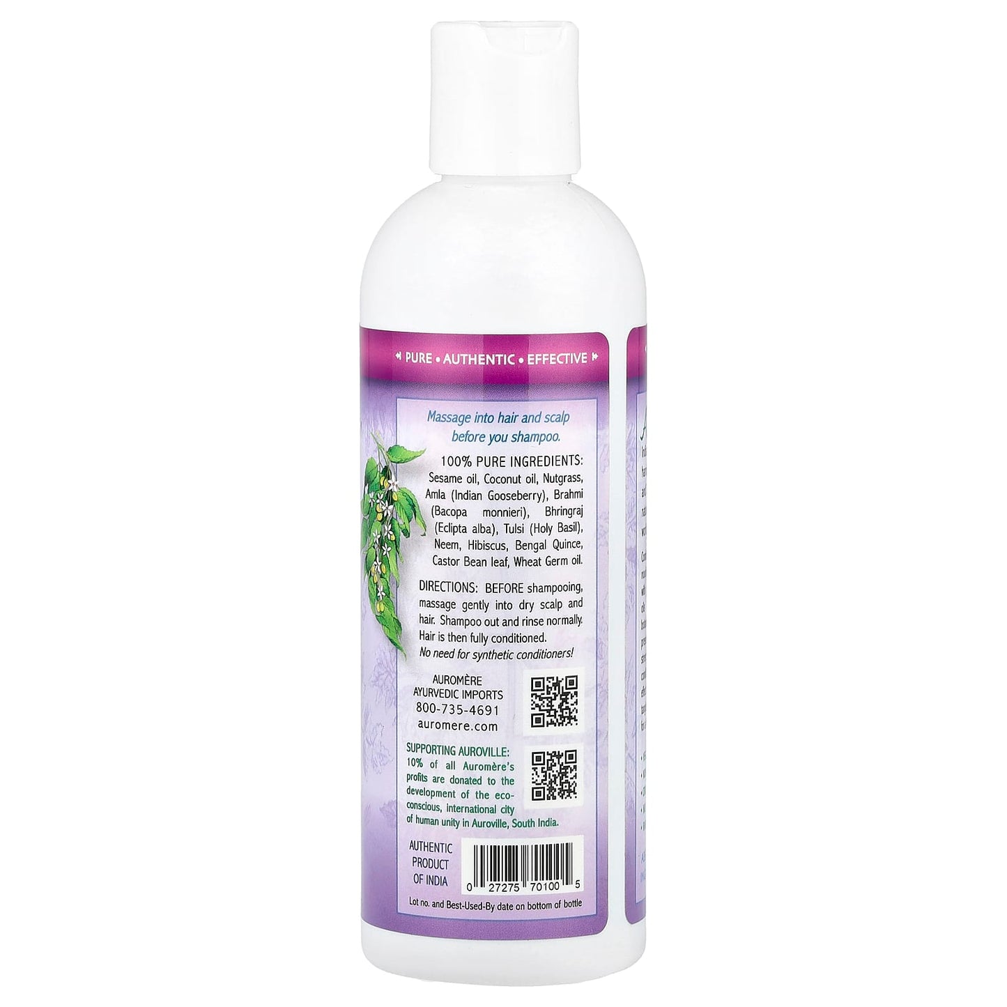 Auromere Ayurvedic Hair Conditioning Oil, 7fl oz, Rejuvenates & Strengthens Hair - Image 2