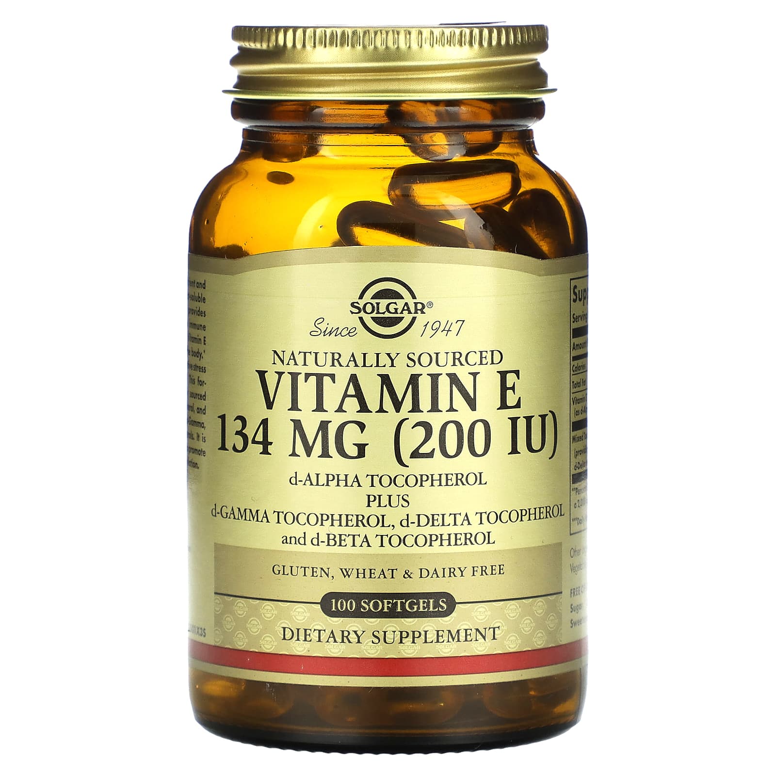 Solgar, Naturally Sourced Vitamin E, 100 Softgels