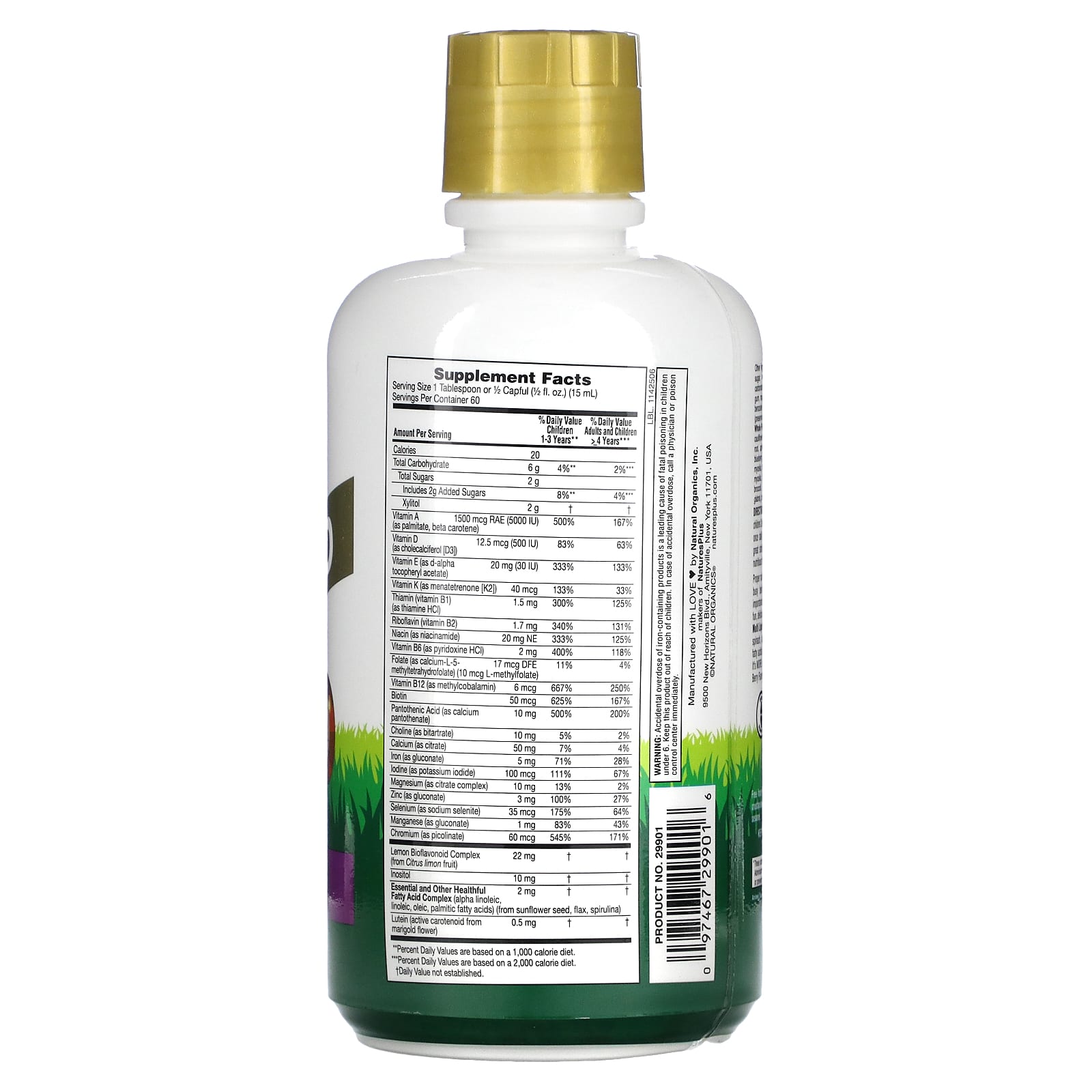 NaturesPlus, Animal Parade Gold, Multivitamin Liquid, Tropical Berry, 30 fl oz (887.1 ml)