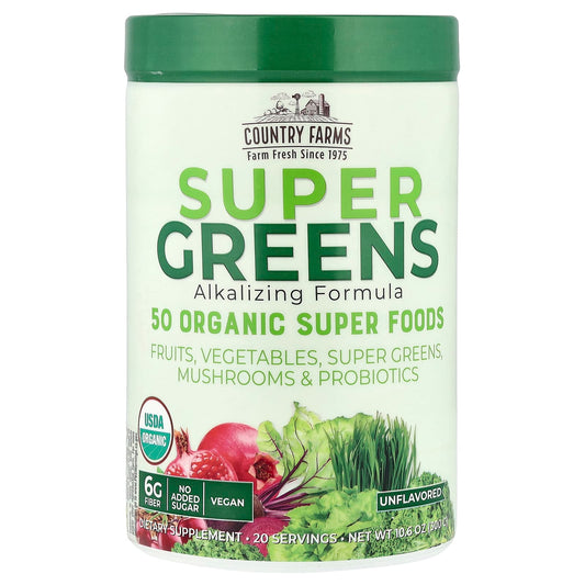 Country Farms Super Greens USDA Organic Powder Drink Mix - Image 1