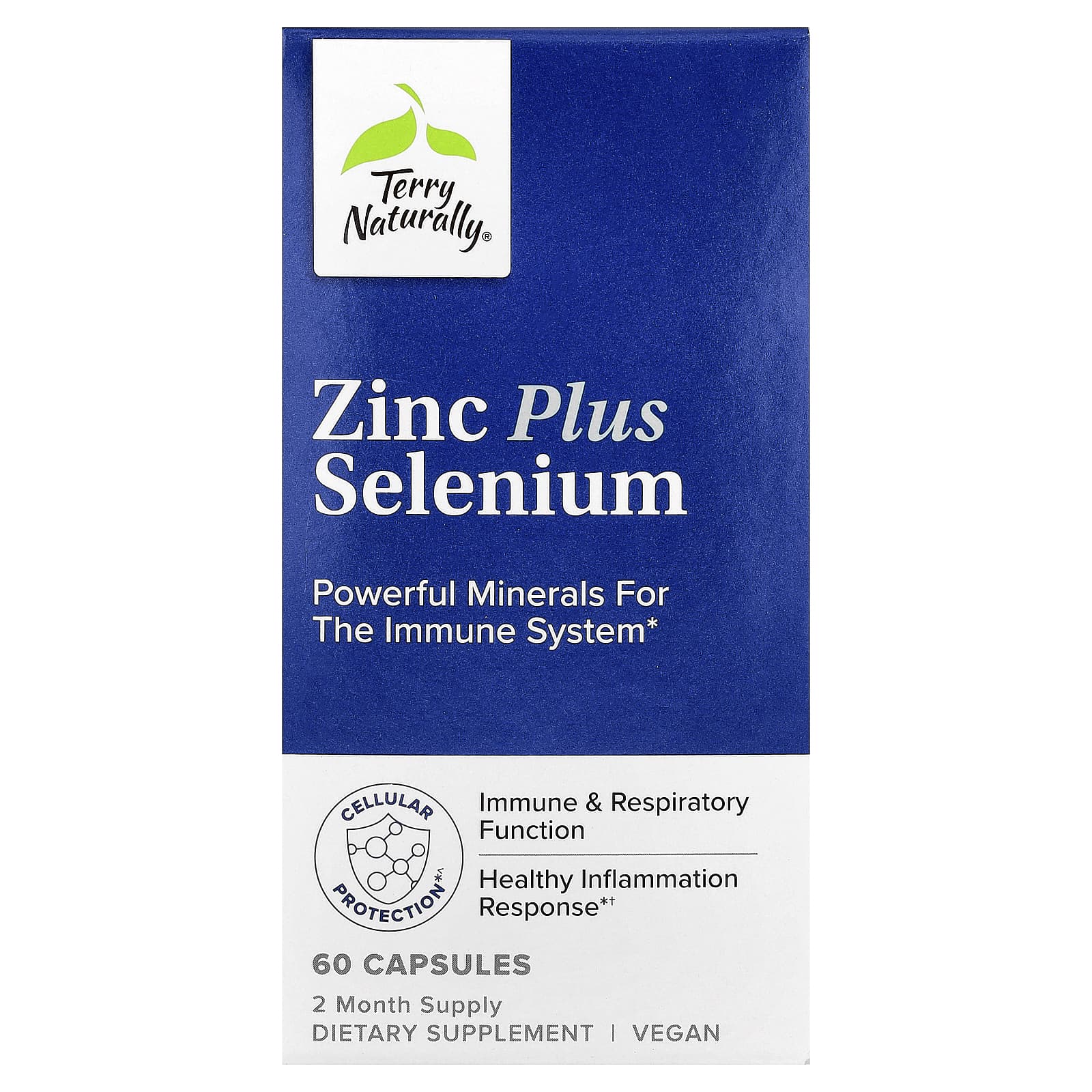 Terry Naturally, Zinc Plus Selenium, 60 Capsules - Image 1