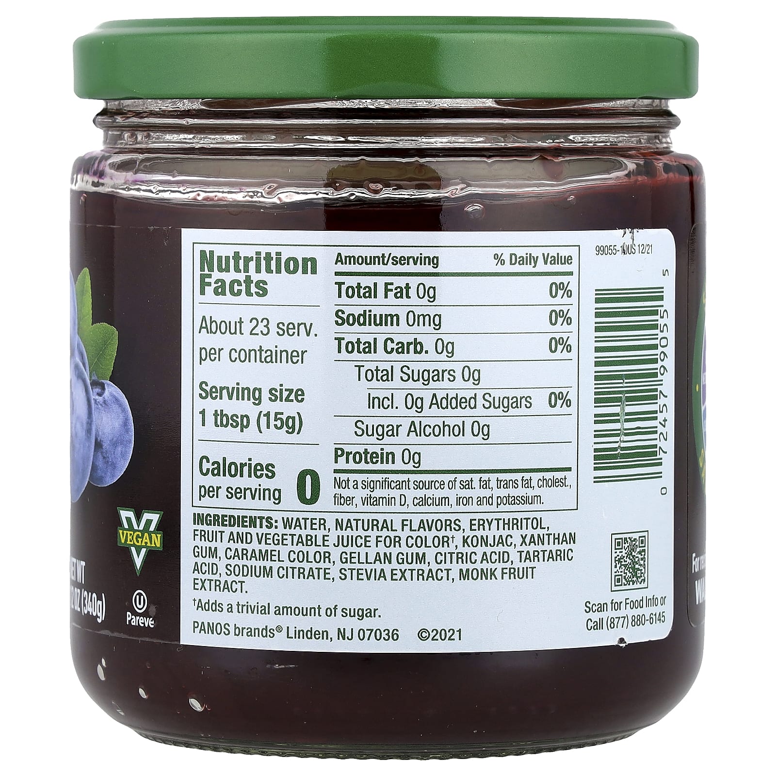 Walden Farms, Blueberry Fruit Spread, 12 oz (340 g) - Image 2