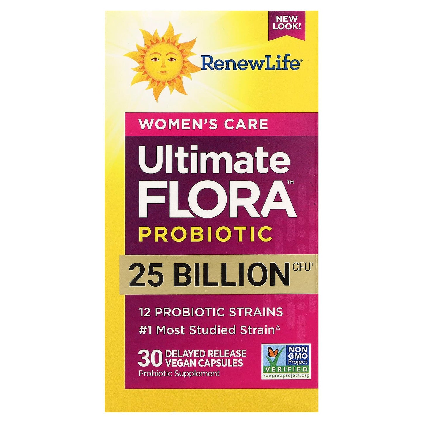 Renew Life, Women's Care, Ultimate Flora™ Probiotic, 25 Billion CFU, 30 Delayed Release Vegan Capsules - Image 1