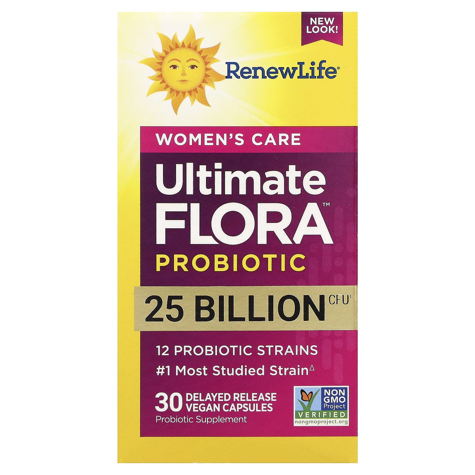 Renew Life, Women's Care, Ultimate Flora™ Probiotic, 25 Billion CFU, 30 Delayed Release Vegan Capsules - Image 1