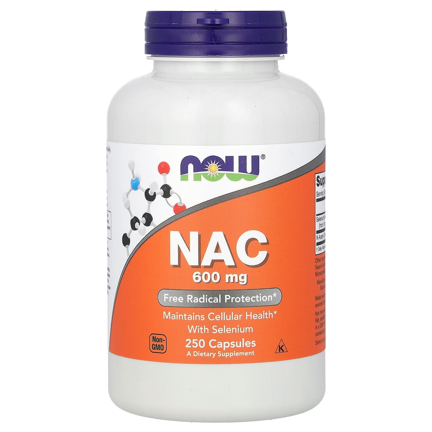 NOW Foods, NAC, 600 mg, 250 Capsules - Image 1