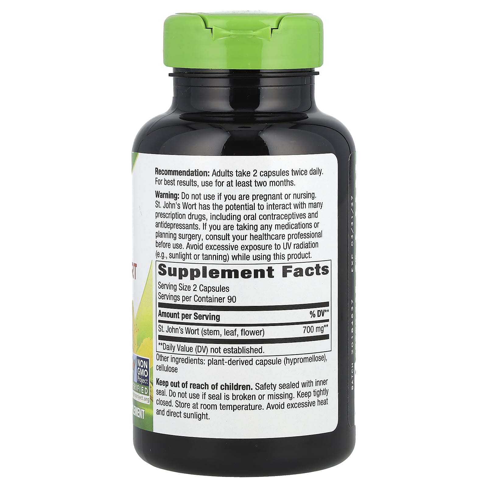 Nature's Way, St. John's Wort Herb, 180 Vegan Capsules (350 mg per Capsule) - Image 2