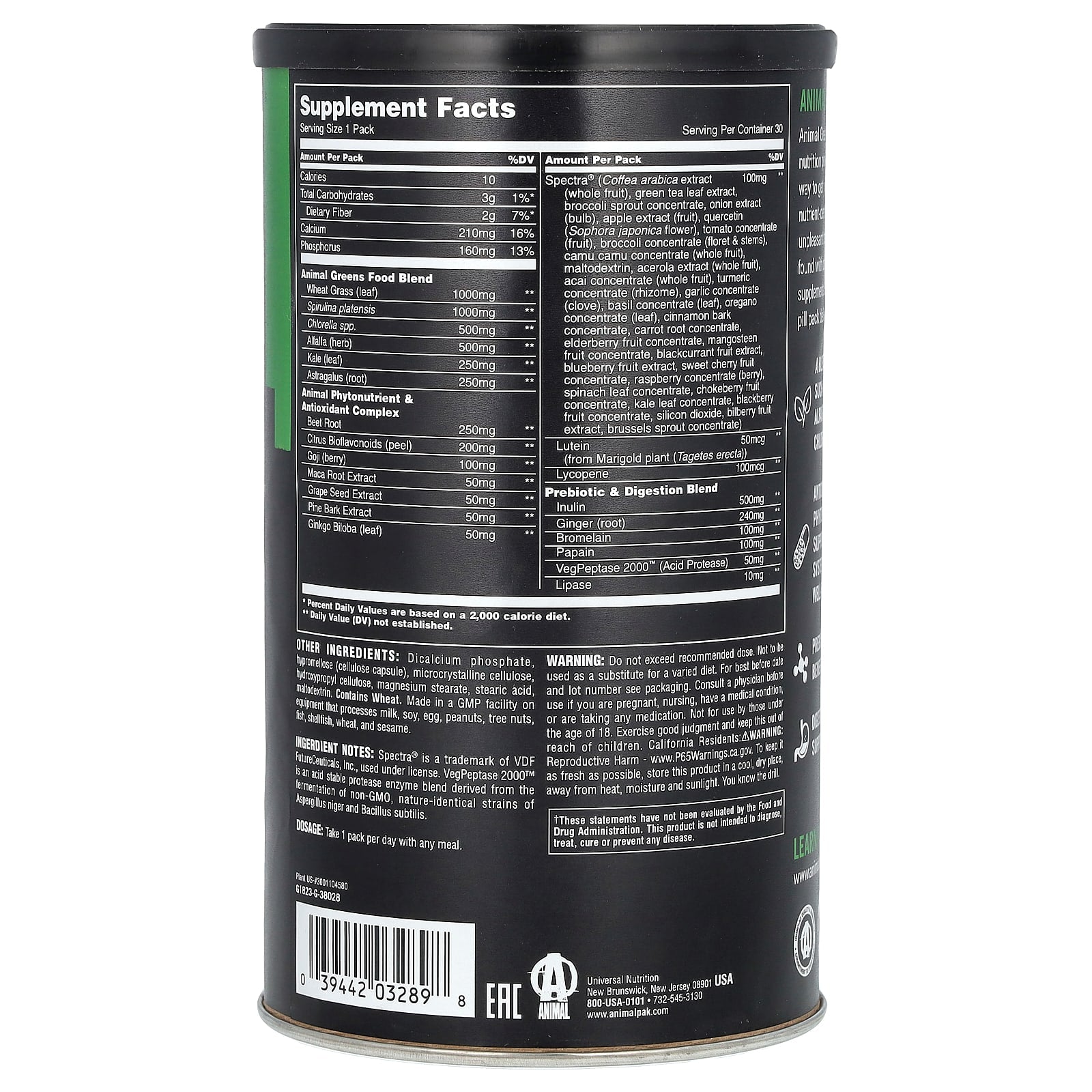Animal Daily Greens Pill Packs - 30 Convenienct Packs - Image 2
