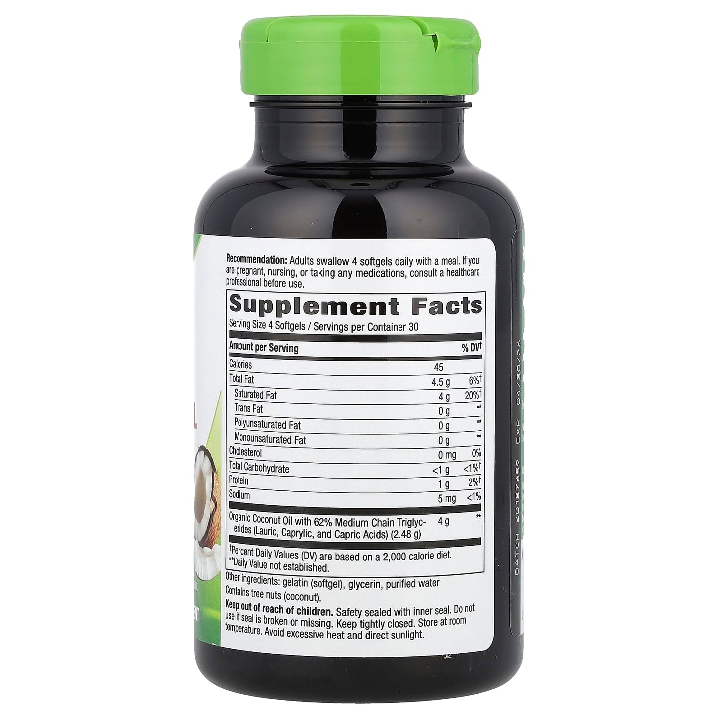 Nature's Way, Coconut Oil, 120 Softgels (1,000 mg per Softgel) - Image 2
